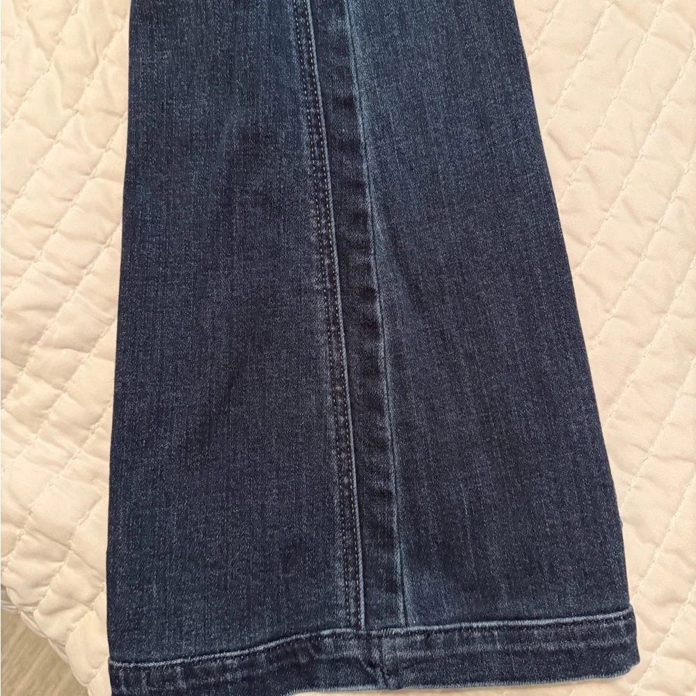 Judy Blue flare Leg Jeans trouser hem side seam dark wash - Picture 6 of 13